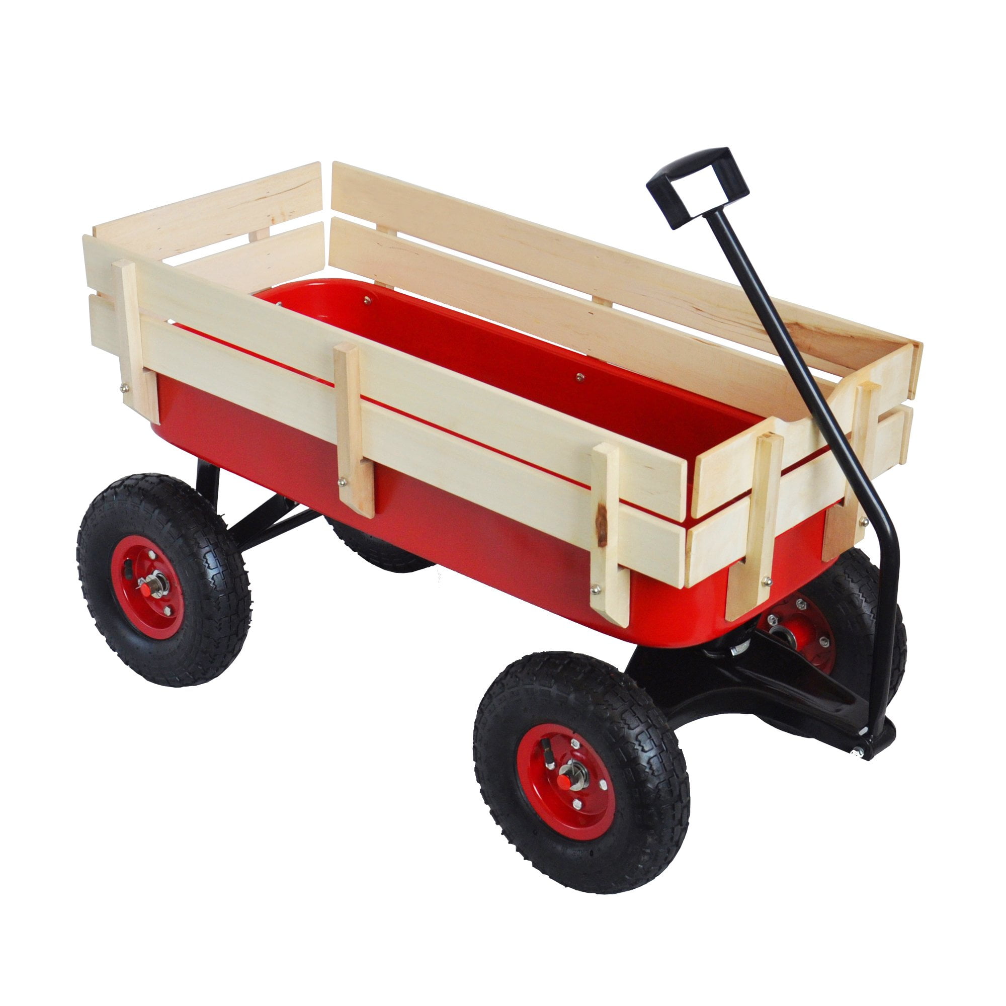 Outdoor Wagon All Terrain Pulling Wood Railing Air