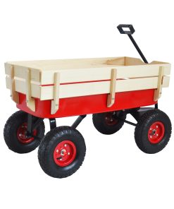 Outdoor Wagon All Terrain Pulling Wood Railing Air
