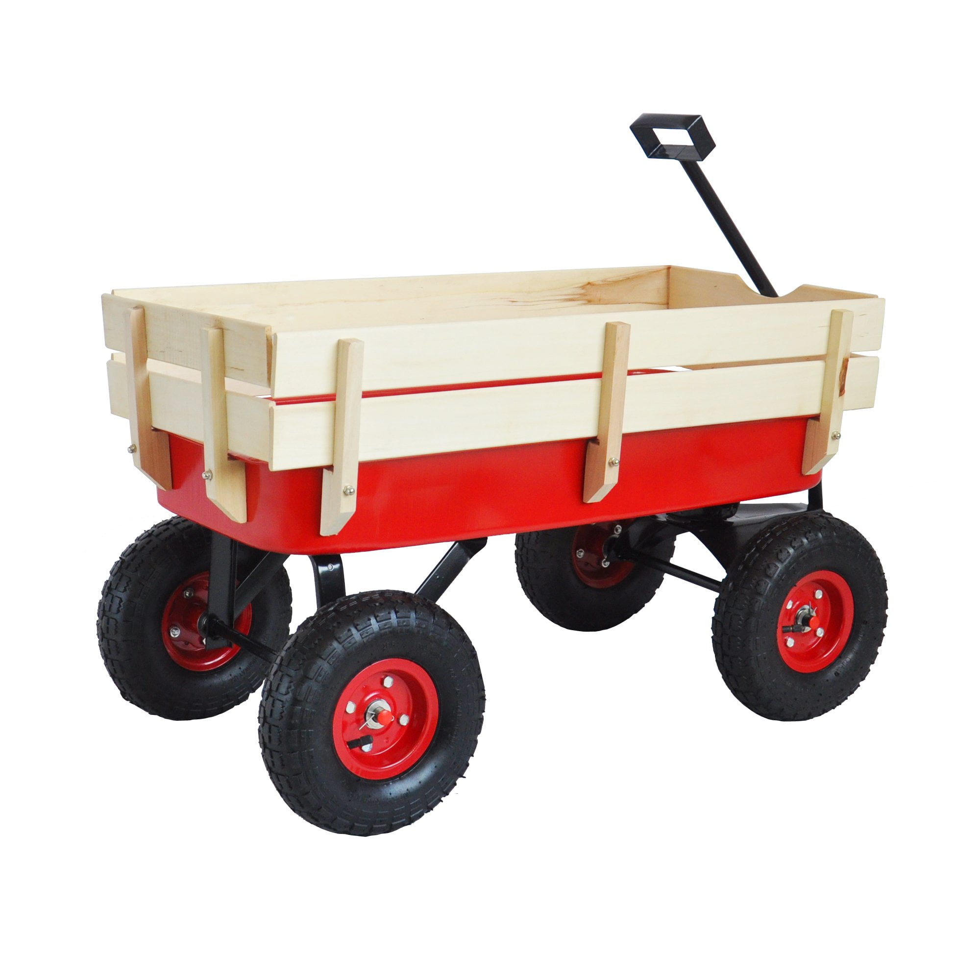 Outdoor Wagon All Terrain Pulling Wood Railing Air
