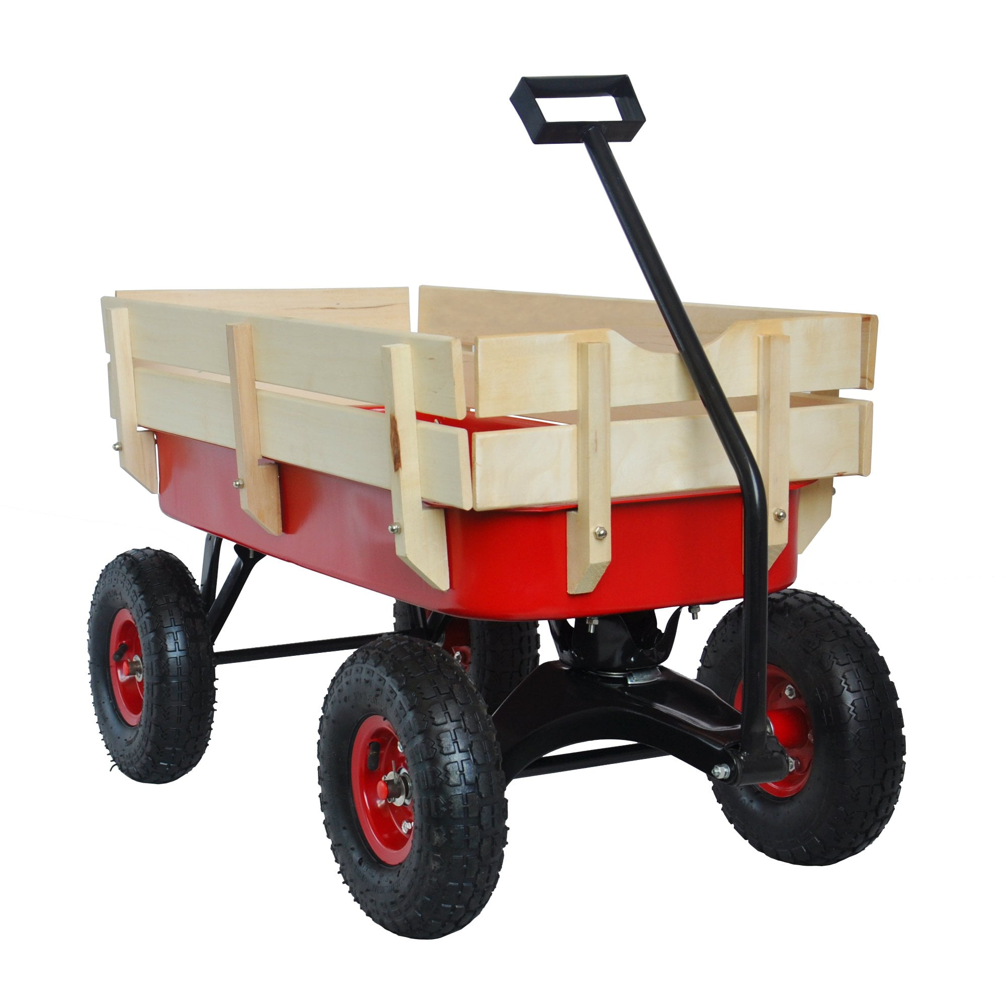 Outdoor Wagon All Terrain Pulling Wood Railing Air
