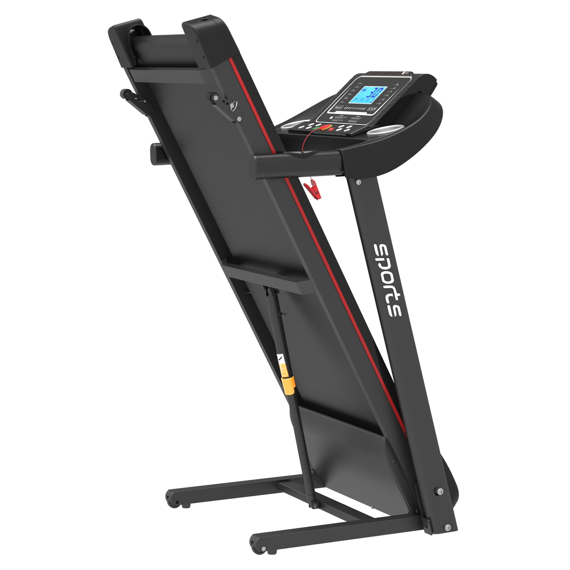 Smart Motorized Treadmill with Manual Incline and Air Spring & MP3, 5" LCD Display