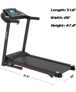 Smart Motorized Treadmill with Manual Incline and Air Spring & MP3, 5