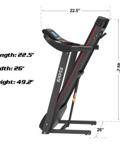 Smart Motorized Treadmill with Manual Incline and Air Spring & MP3, 5