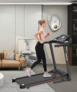 Smart Motorized Treadmill with Manual Incline and Air Spring & MP3, 5