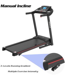 Smart Motorized Treadmill with Manual Incline and Air Spring & MP3, 5