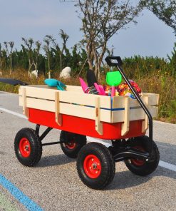 Outdoor Wagon All Terrain Pulling Wood Railing Air