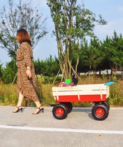Outdoor Wagon All Terrain Pulling Wood Railing Air