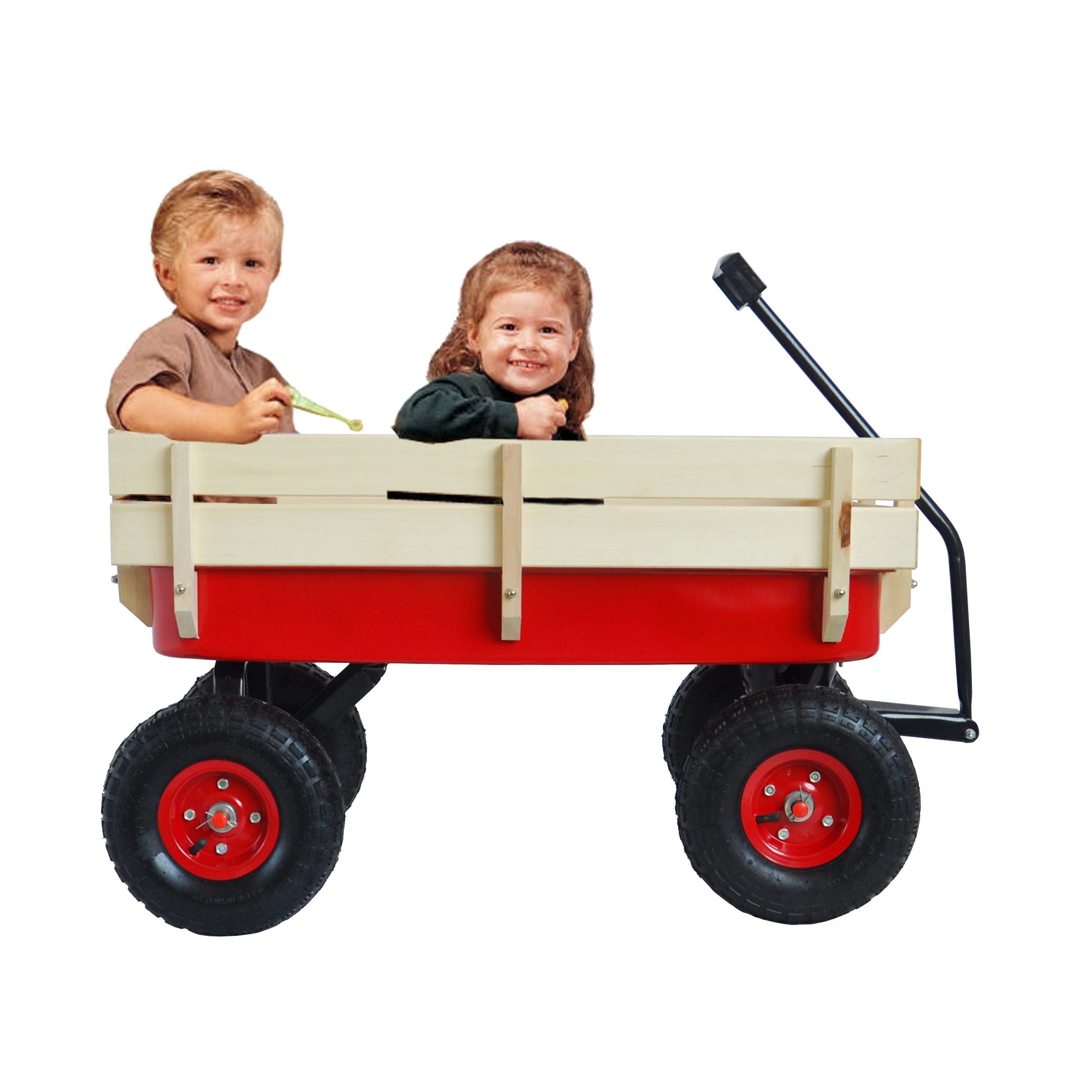 Outdoor Wagon All Terrain Pulling Wood Railing Air