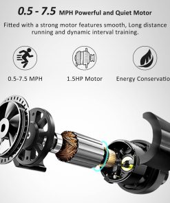 1.5HP Electric Running, Jogging & Walking Machine with Device Holder & Pulse Sensor