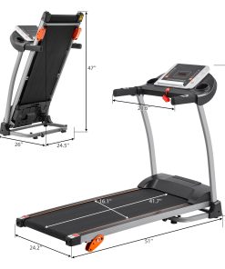 1.5HP Electric Running, Jogging & Walking Machine with Device Holder & Pulse Sensor