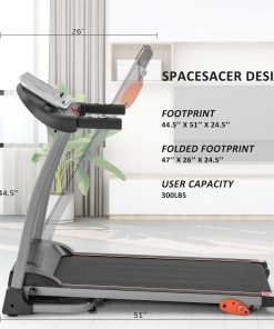 1.5HP Electric Running, Jogging & Walking Machine with Device Holder & Pulse Sensor