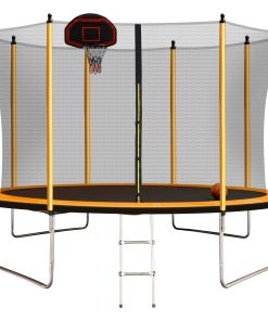 10ft Trampoline with Inner Safety Enclosure Net and Basketball Hoop