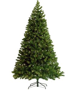 7.5ft Artificial Hinged Xmas Tree With 400 Pre-strung Led Lights