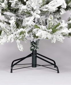 7ft Artificial Hinged Pine Tree With White Realistic Tips Unlit