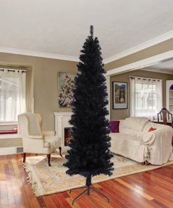 7.5ft Slim Artificial Christmas Tree Includes Foldable Metal Stand