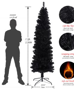 7.5ft Slim Artificial Christmas Tree Includes Foldable Metal Stand