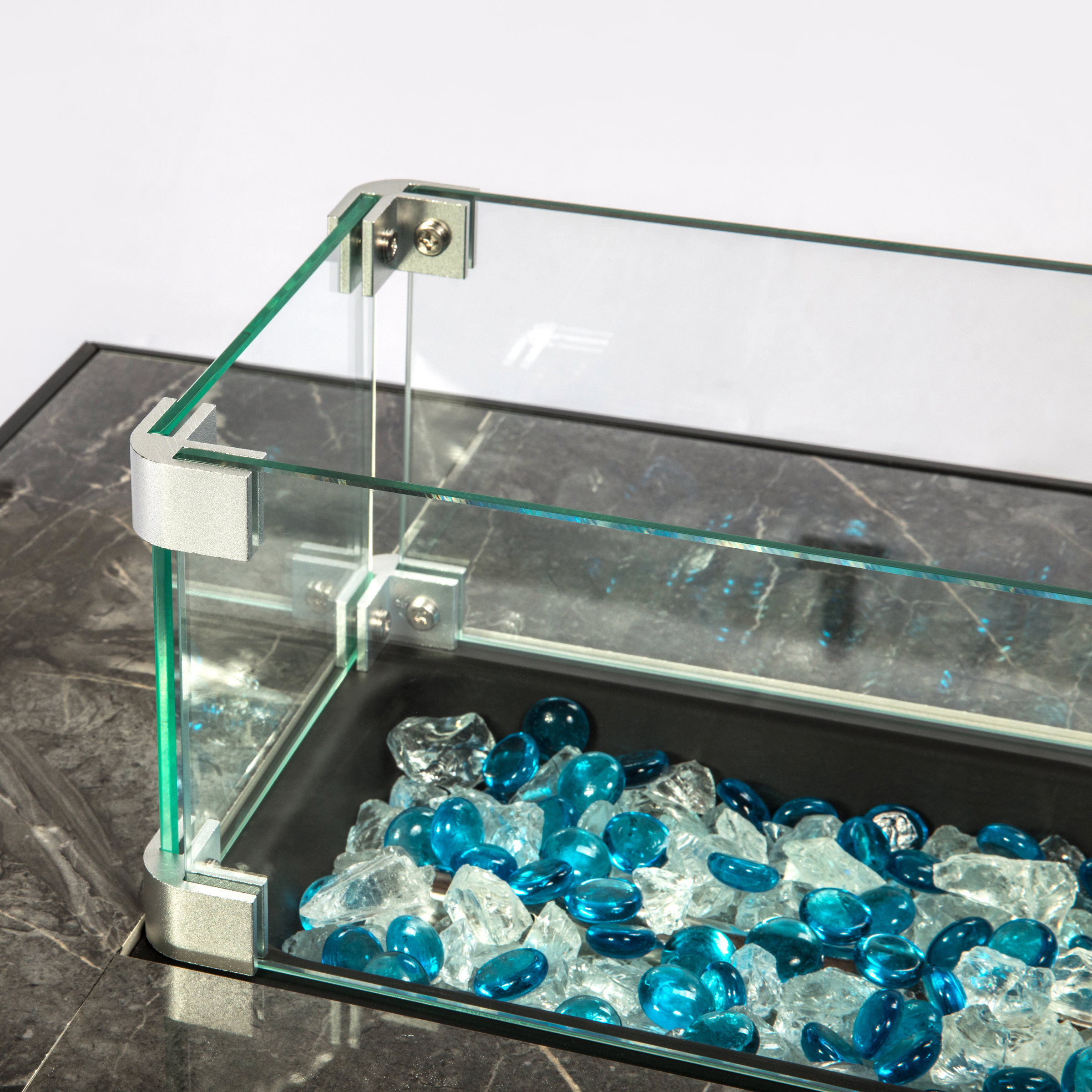Rectangular Glass Windshield For Square Fire Table