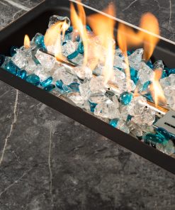 Outdoor Square Fire Pit Table With Propane Tank Cover