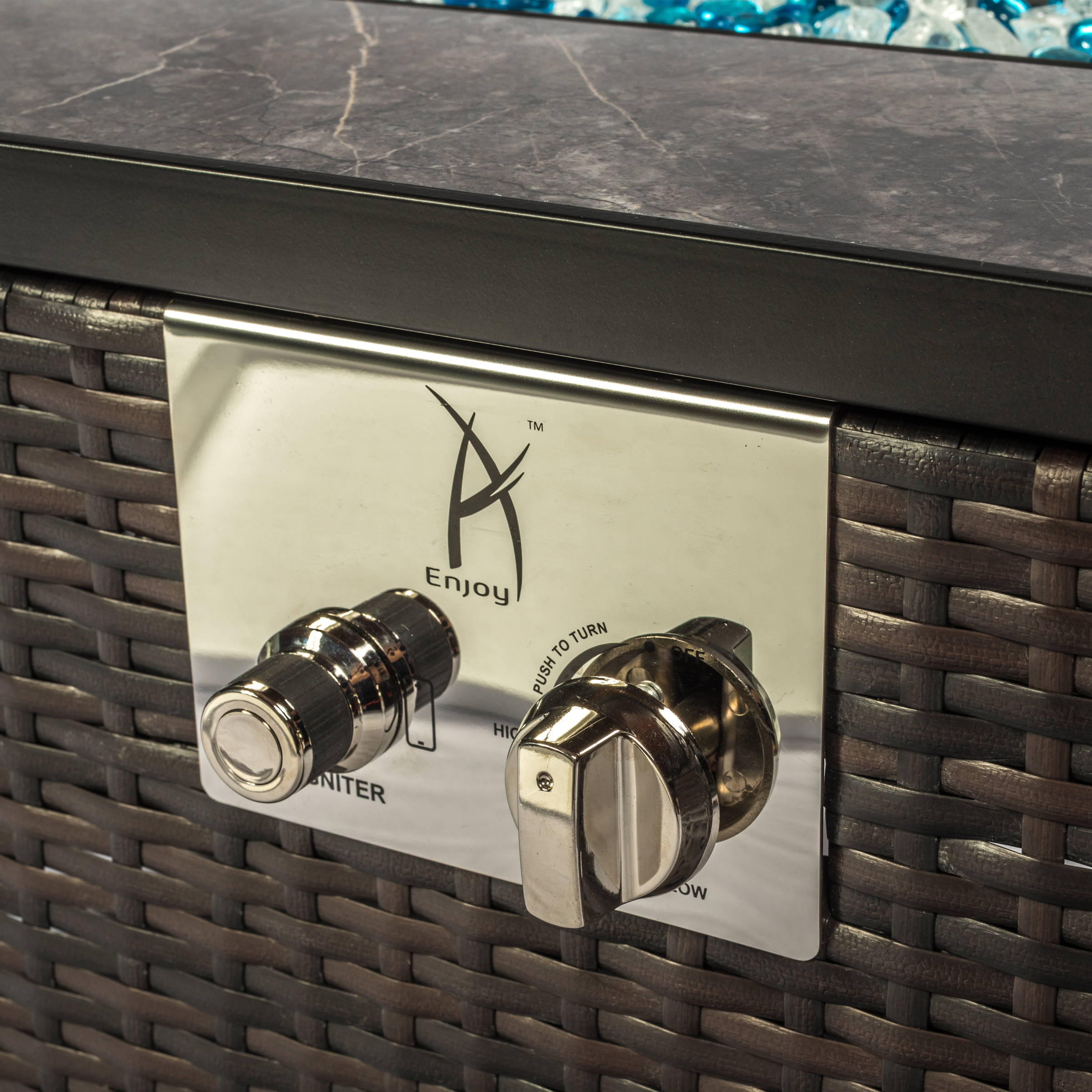 Outdoor Square Fire Pit Table With Propane Tank Cover