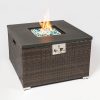 Outdoor Square Fire Pit Table With Propane Tank Cover