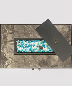 Outdoor Square Fire Pit Table With Propane Tank Cover