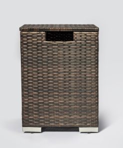 Outdoor Square Fire Pit Table With Propane Tank Cover