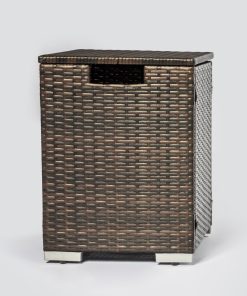 Outdoor Square Fire Pit Table With Propane Tank Cover