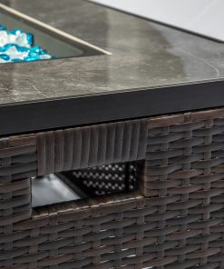 32” Rectangular Rattan Fire Pit Table