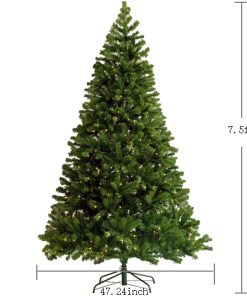 7.5ft Artificial Hinged Xmas Tree With 400 Pre-strung Led Lights