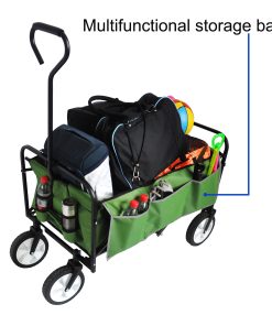 Folding Wagon Garden Shopping Beach Cart Green