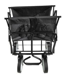 Folding Wagon Garden Cart, Black