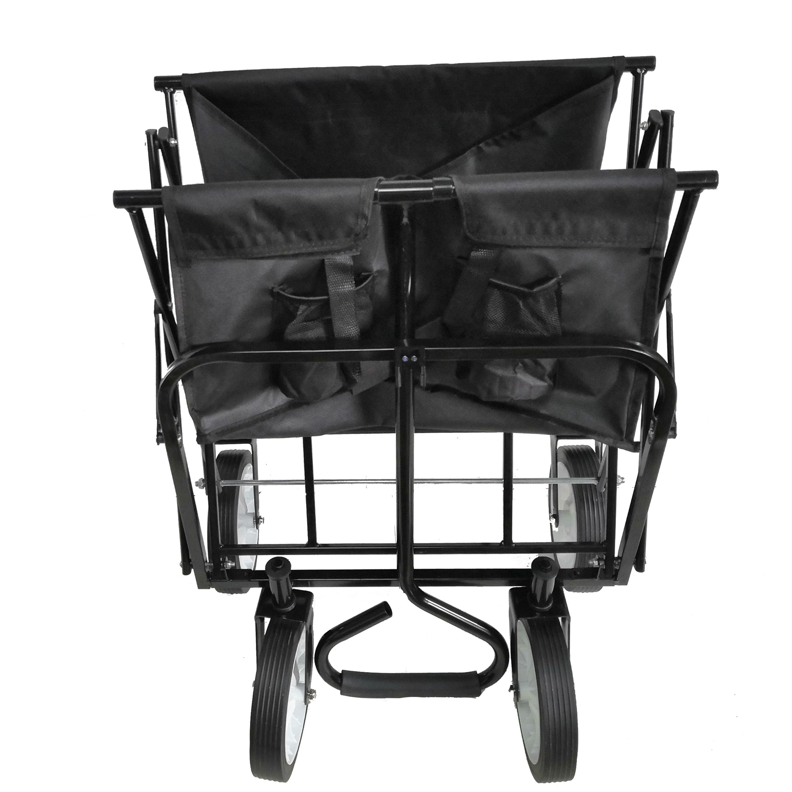 Folding Wagon Garden Cart, Black