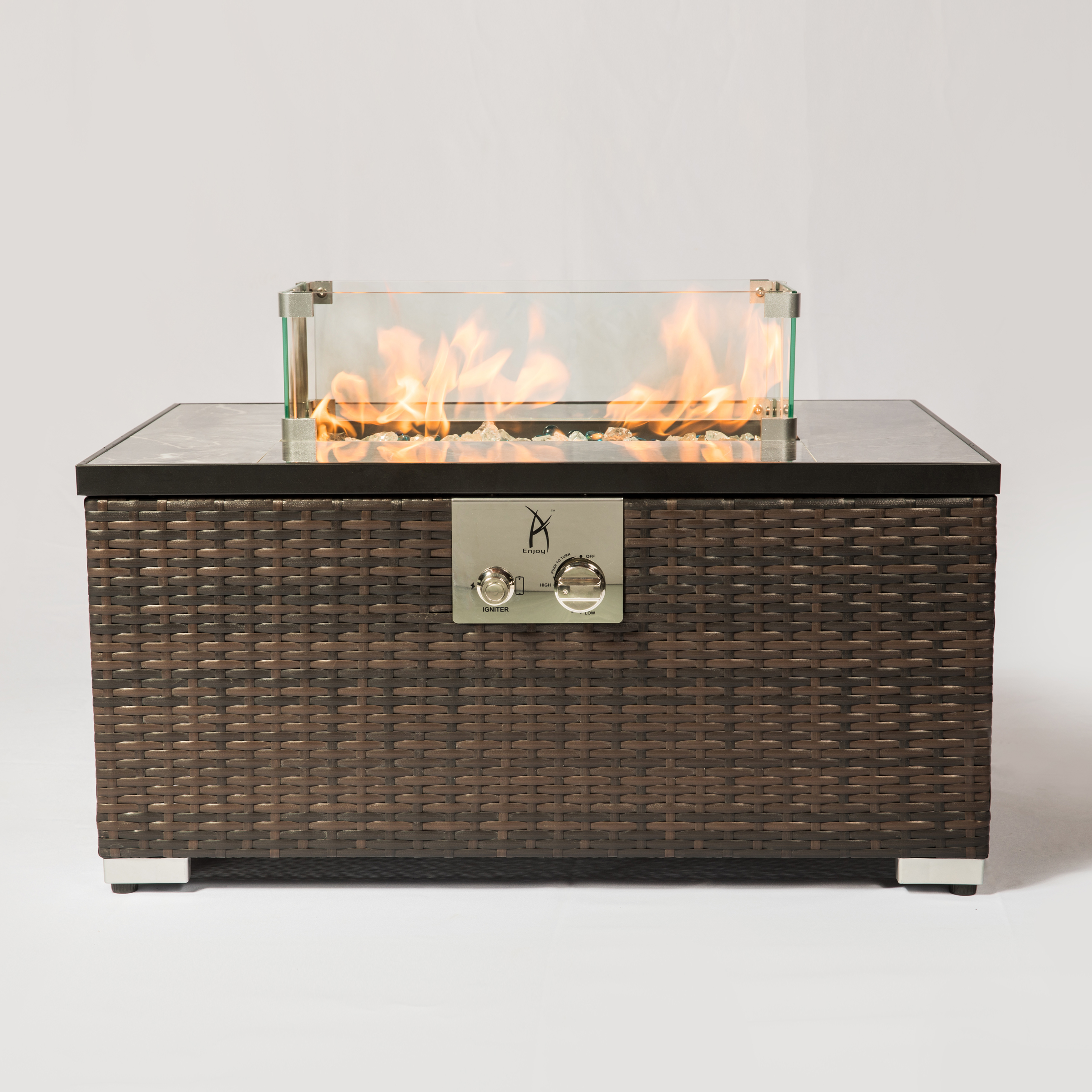 Rectangular Glass Windshield For Square Fire Table