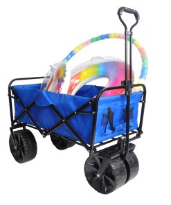 Folding Wagon Garden Cart, Blue