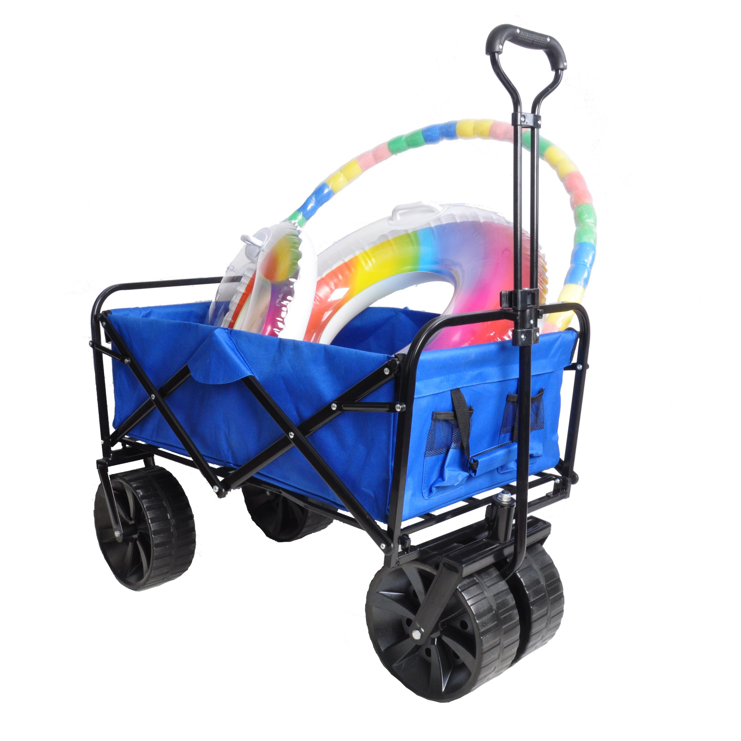 Folding Wagon Garden Cart, Blue