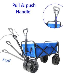 Folding Wagon Garden Cart, Blue