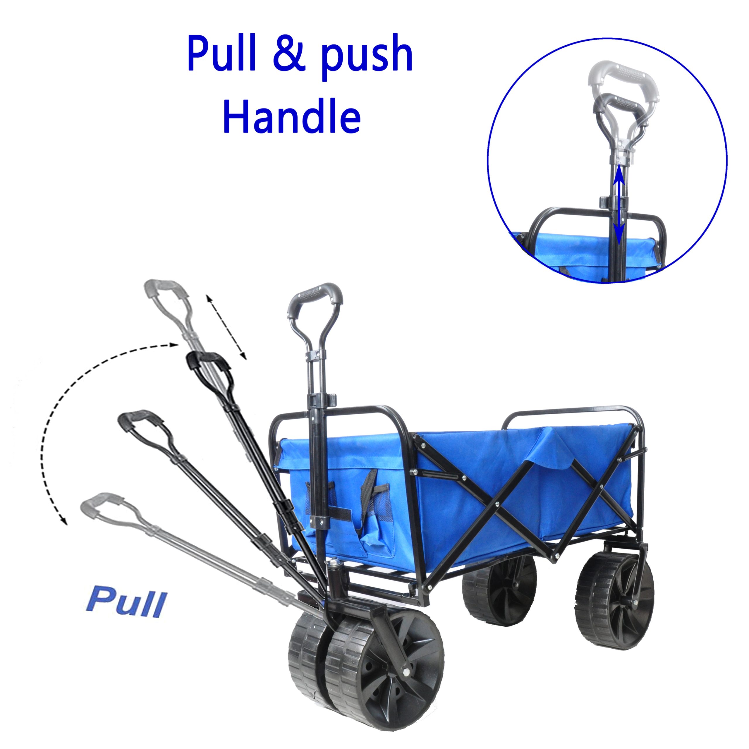 Folding Wagon Garden Cart, Blue