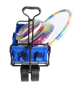 Folding Wagon Garden Cart, Blue
