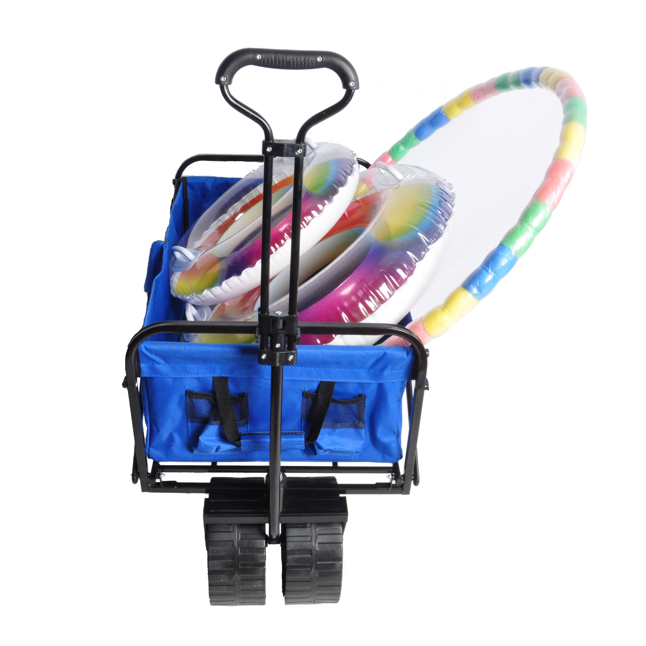 Folding Wagon Garden Cart, Blue