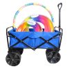 Folding Wagon Garden Cart, Blue