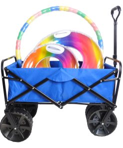 Folding Wagon Garden Cart, Blue