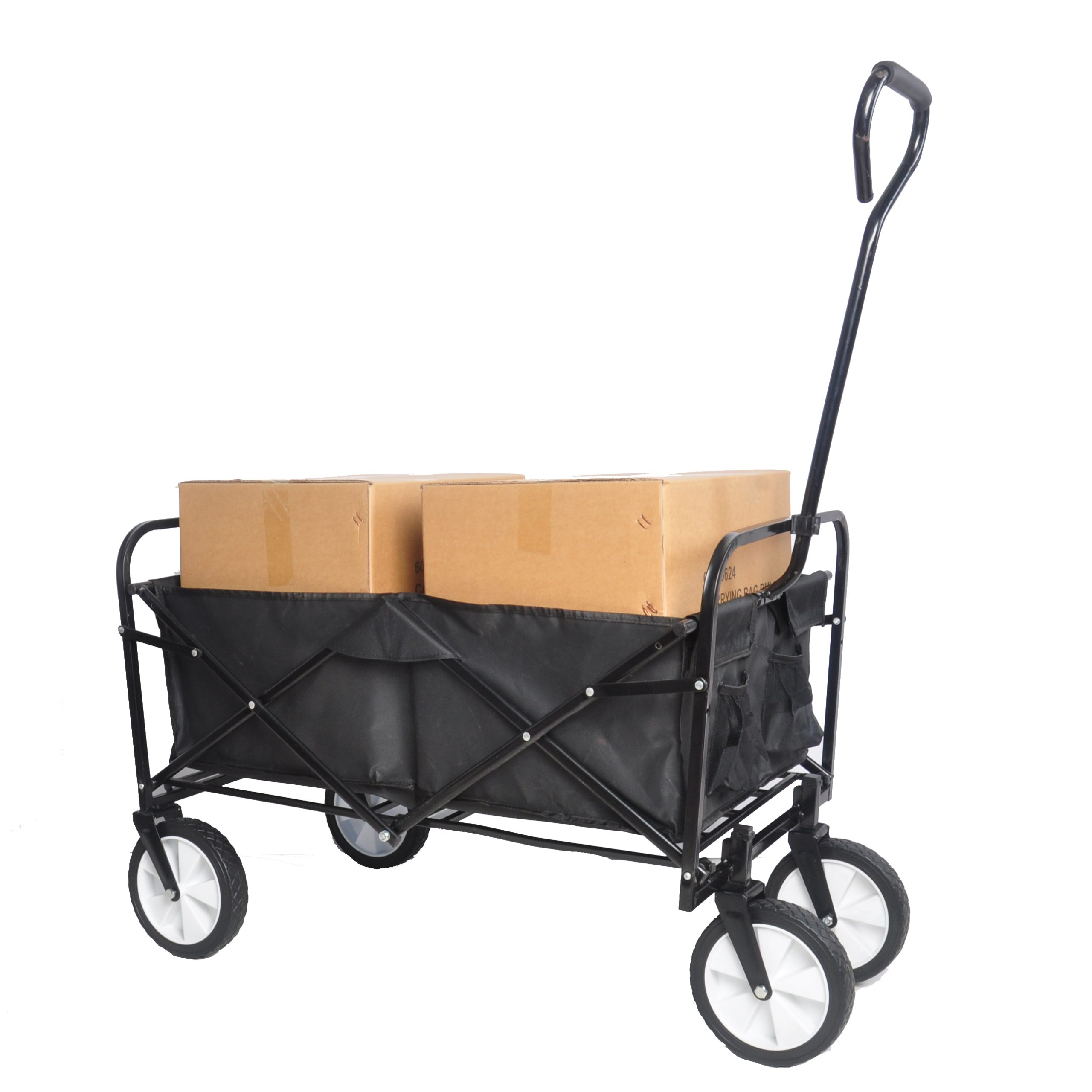 Folding Wagon Garden Cart, Black