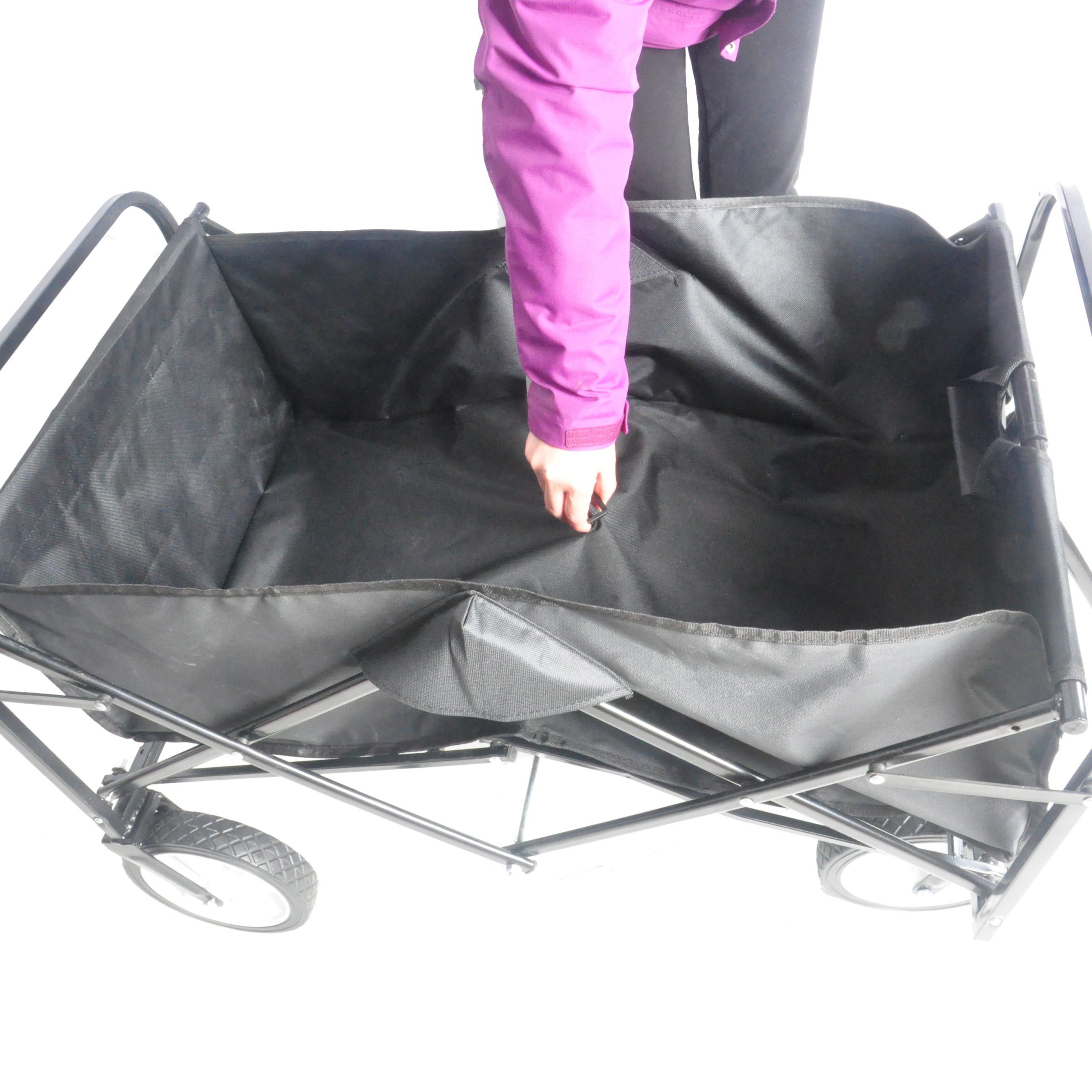 Folding Wagon Garden Cart, Black
