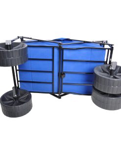 Folding Wagon Garden Cart, Blue