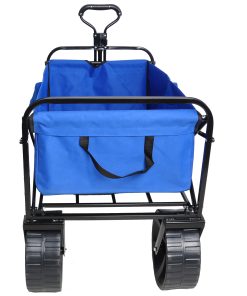 Folding Wagon Garden Cart, Blue
