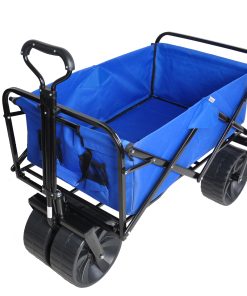 Folding Wagon Garden Cart, Blue