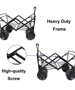 Folding Wagon Garden Cart, Blue