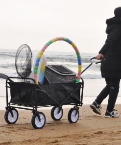 Folding Wagon Garden Cart, Black