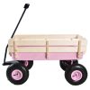 Outdoor All Terrain Wagon Cart with Wood Railing Air Tires