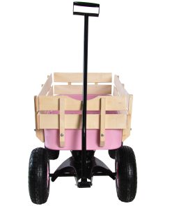 Outdoor All Terrain Wagon Cart with Wood Railing Air Tires